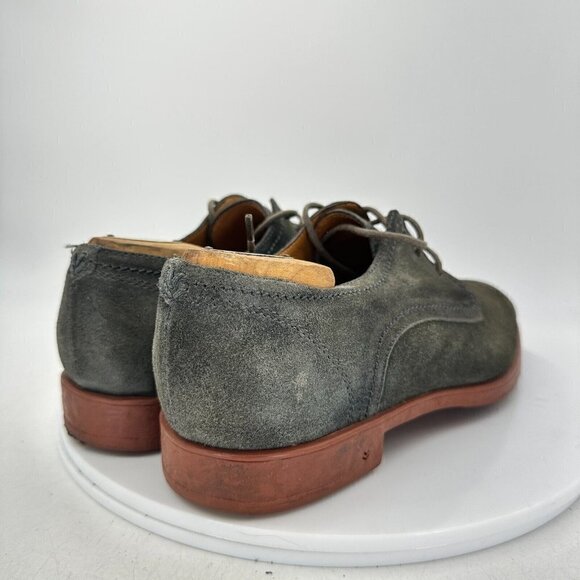 John Varvatos Men Size 7.5 Grey Suede Plain Toe Comfort Derby Dress Shoes - Picture 5 of 15